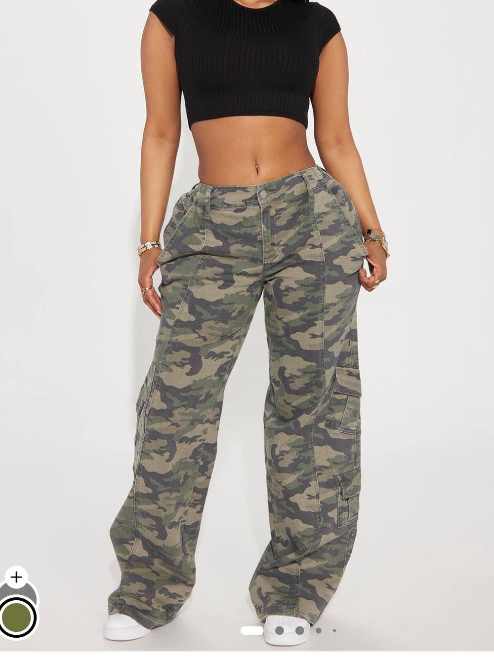 Fashionnova Washed Camo Cargo Jeans